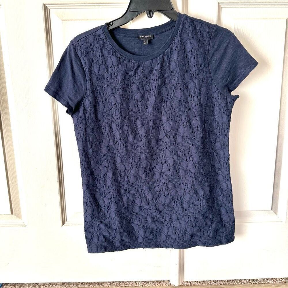 Talbots navy short sleeved shirt